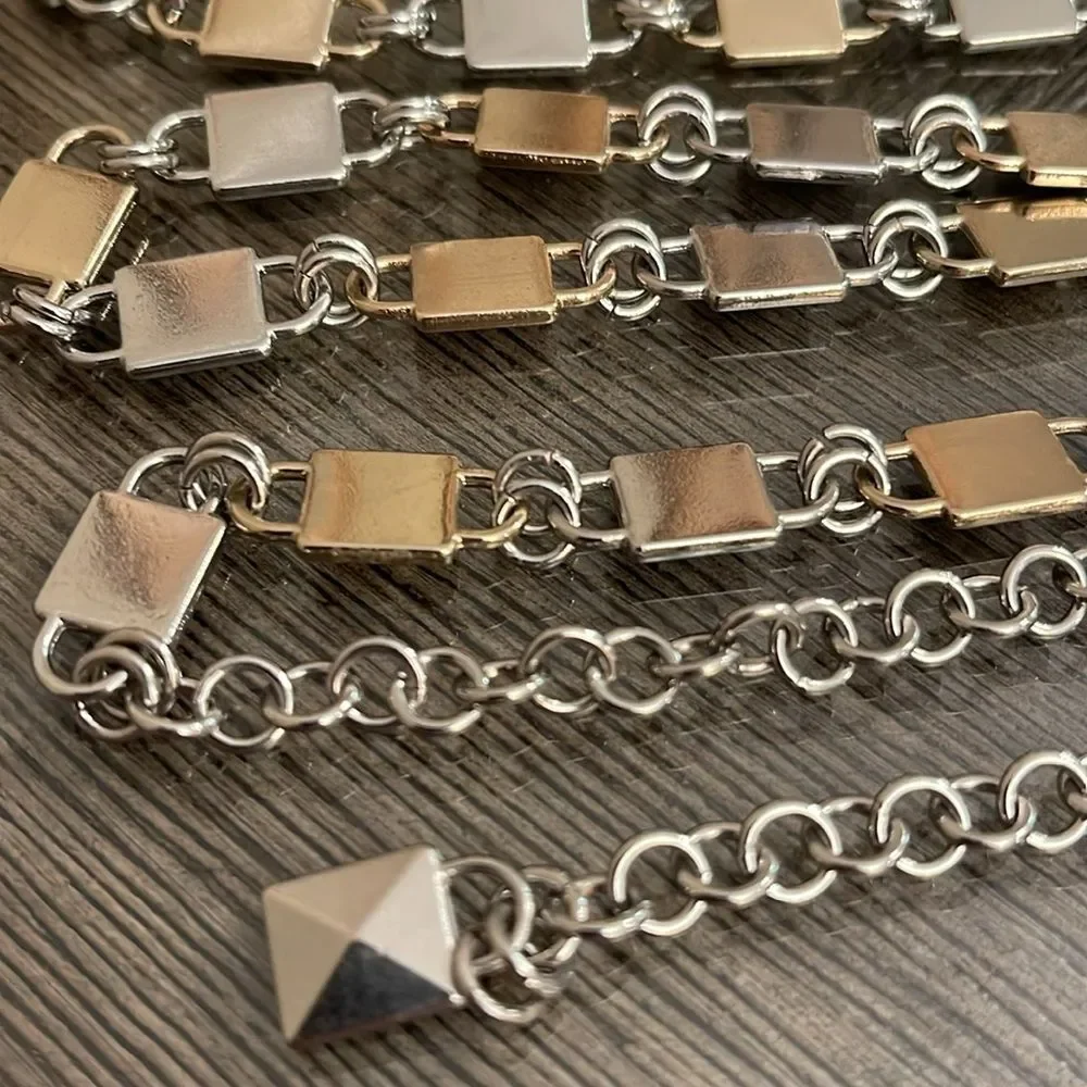 CHAPS Two-tone Stud Metal Chain Belt